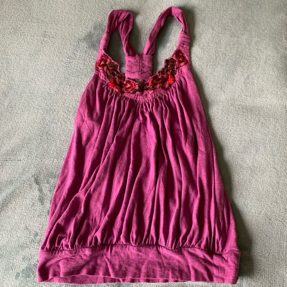 Free People Embroidered Tank Top